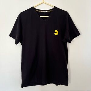 UT by UNIQLO black V-Neck T-shirt | PAC-MAN embroidered logo